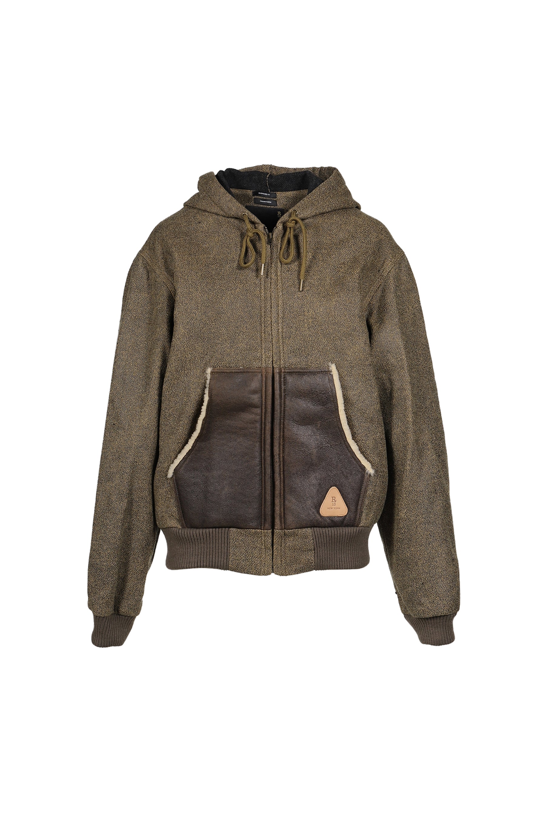 RELAXED WORKWEAR JACKET WITH SHEARLING POCKETS / BRW