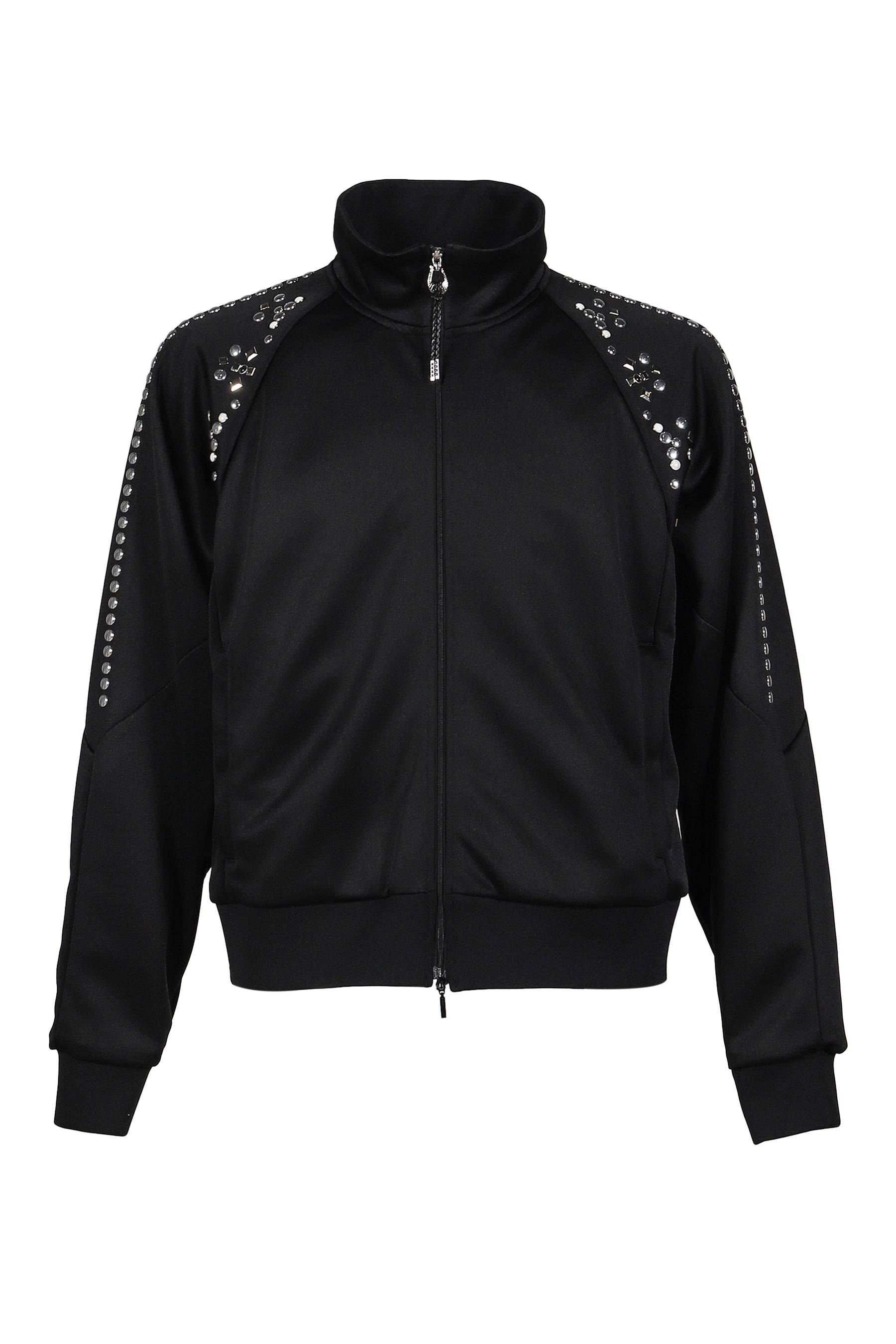 POLYESTER JERSEY TRACK JACKET / BLK