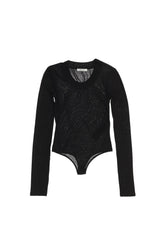 CIRCLE NECK BODYSUIT / BLK