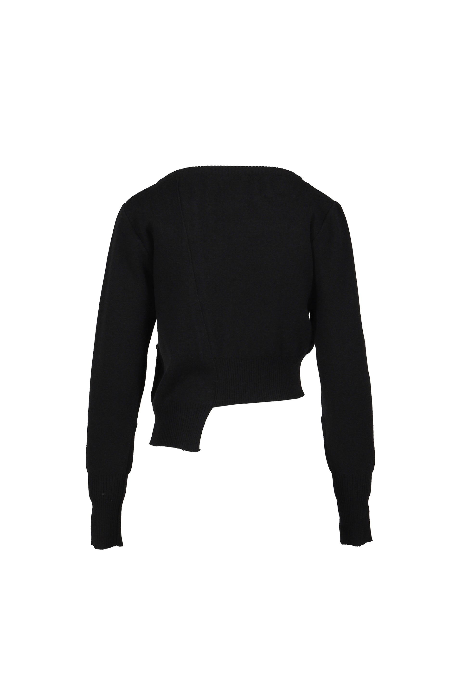 UNBALANCED KNIT CARDIGAN / BLK