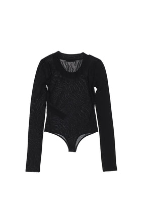 CIRCLE NECK BODYSUIT / BLK