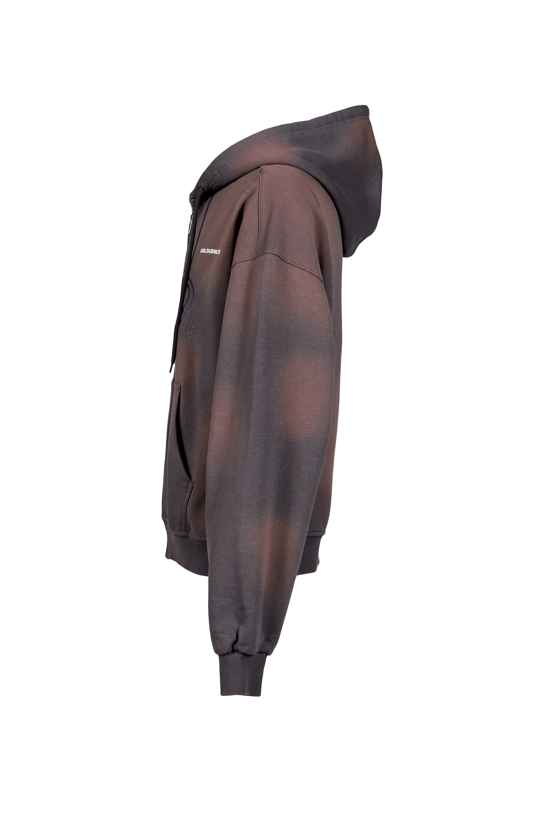 FADE WASH ZIP HOODIE / FADED ASH