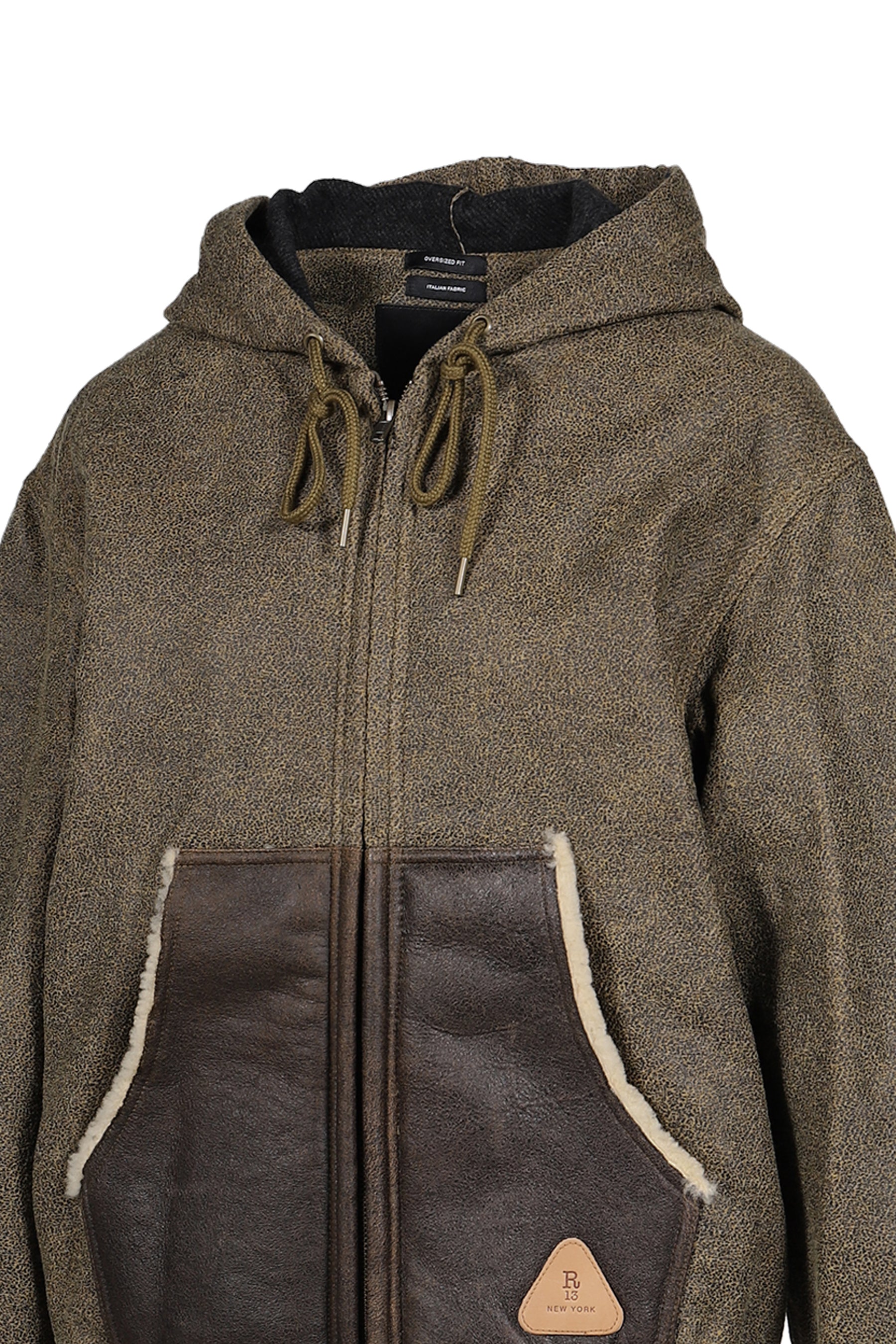 RELAXED WORKWEAR JACKET WITH SHEARLING POCKETS / BRW