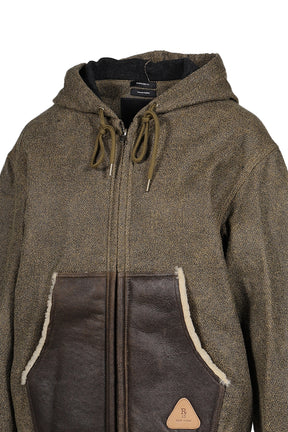 RELAXED WORKWEAR JACKET WITH SHEARLING POCKETS / BRW