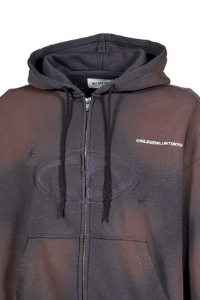 FADE WASH ZIP HOODIE / FADED ASH