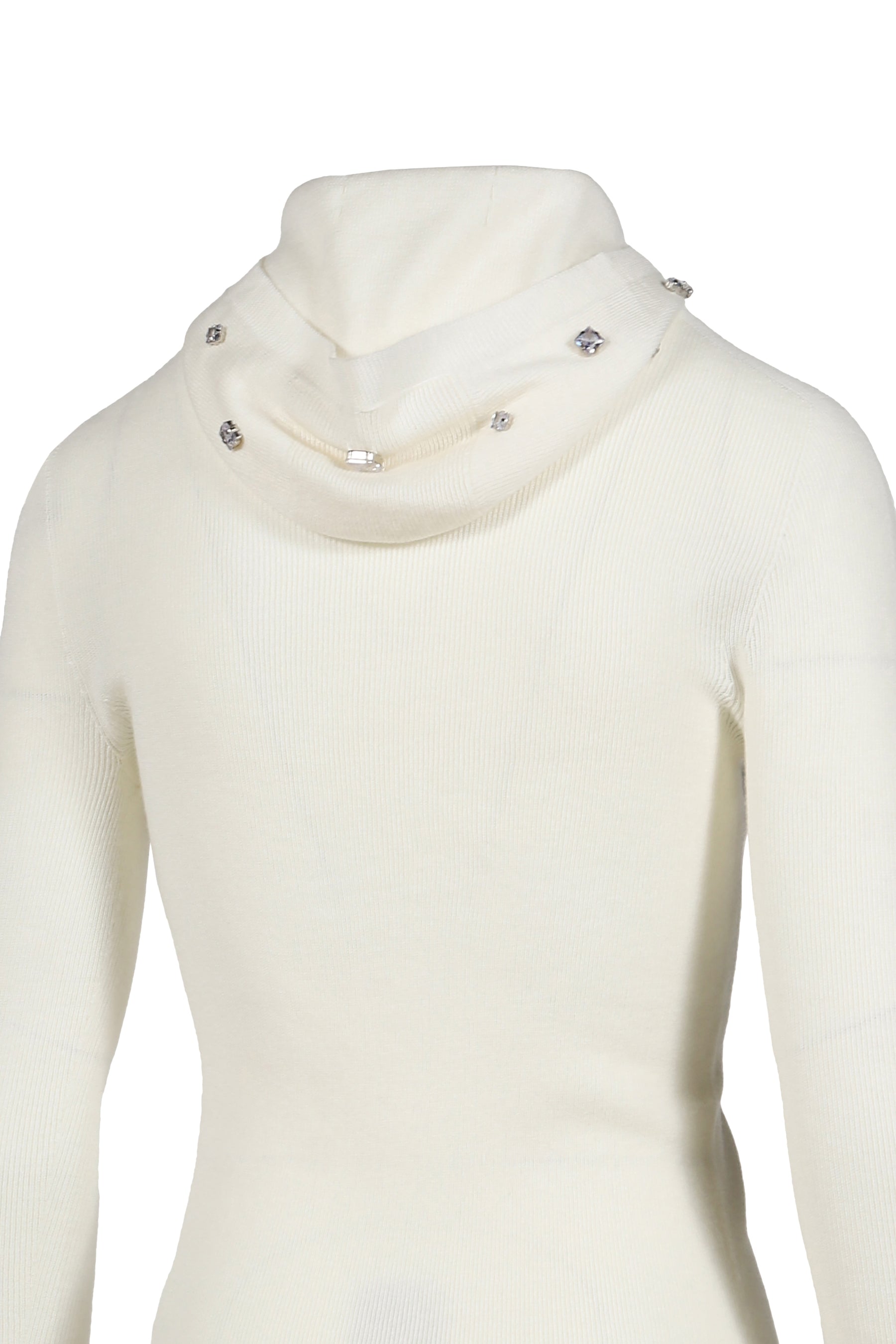 FELINE AIRBRUSH KNIT HOOD / WHT