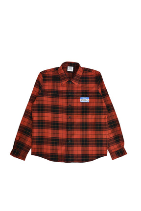 KIDS MY NAME IS VETEMENTS FLANNEL SHIRT / RED