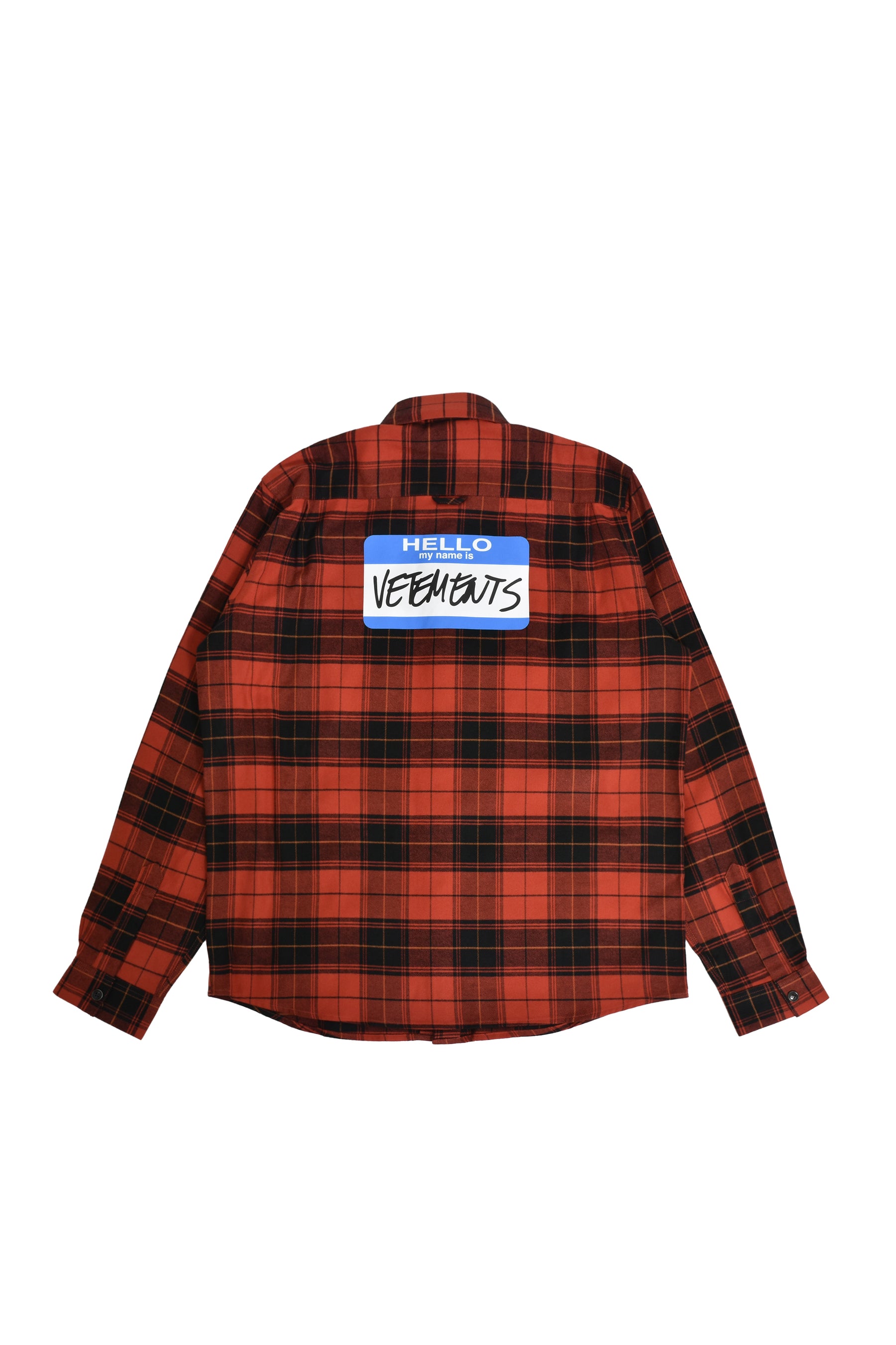 KIDS MY NAME IS VETEMENTS FLANNEL SHIRT / RED