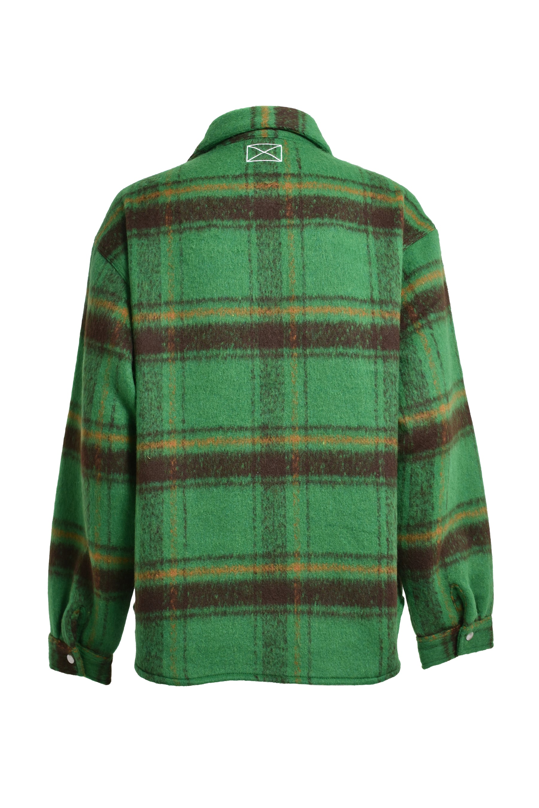 OVERSIZED CHECK JACKET / GRN