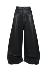 WASHED COATED DENIM / COATED BLK