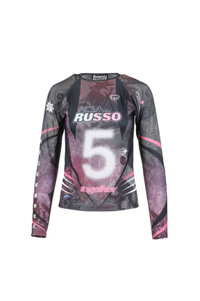 PRINTED LONG SLEEVE FITTED TOP / CAMO