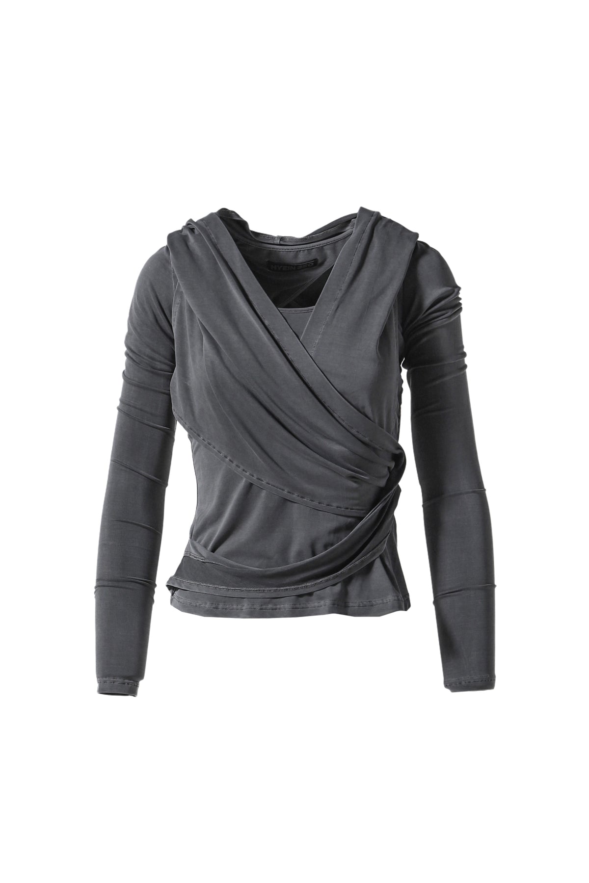 HOODED JERSEY TOP / CHARCOAL