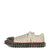 DIRTY SPIKE TOE CAP CANVAS SNEAKER / WHT
