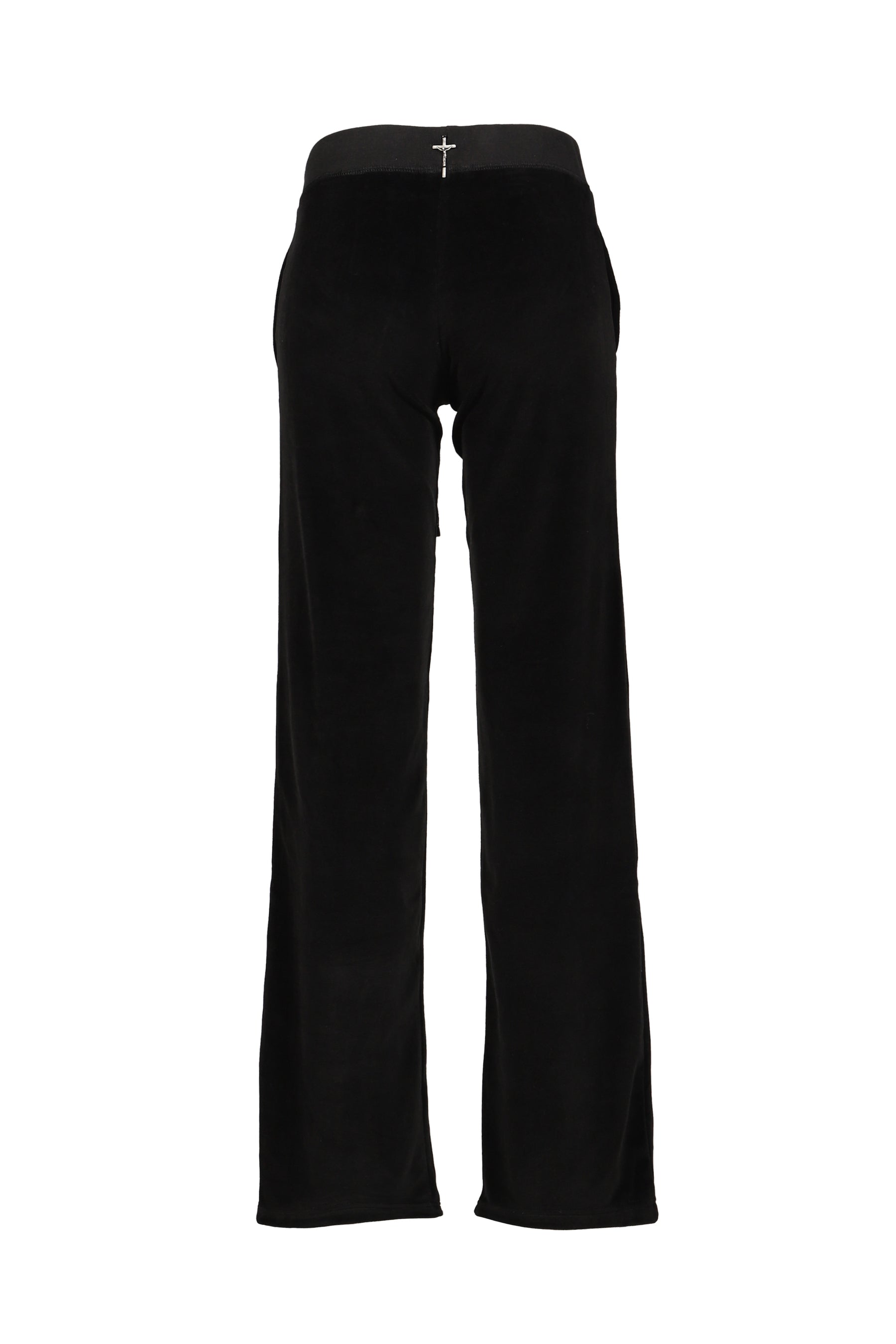 CROSS CHARM VELVET PANTS / BLK