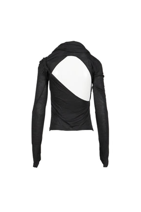 TIED LONG SLEEVE TOP / BLACK 