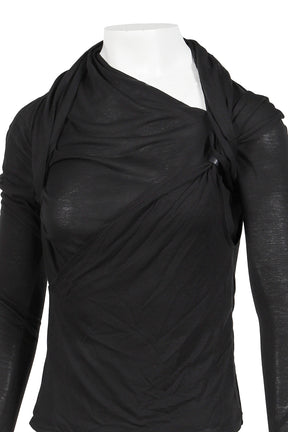 TIED LONG SLEEVE TOP / BLACK 