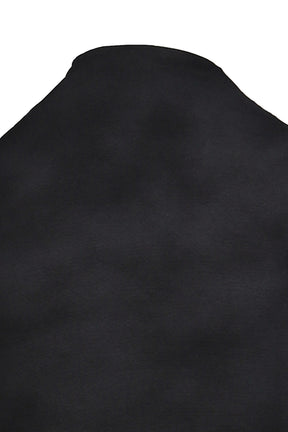 DISTRESSED PRINT HIGH NECK SHORT SLEEVE T-SHIRT / BLK