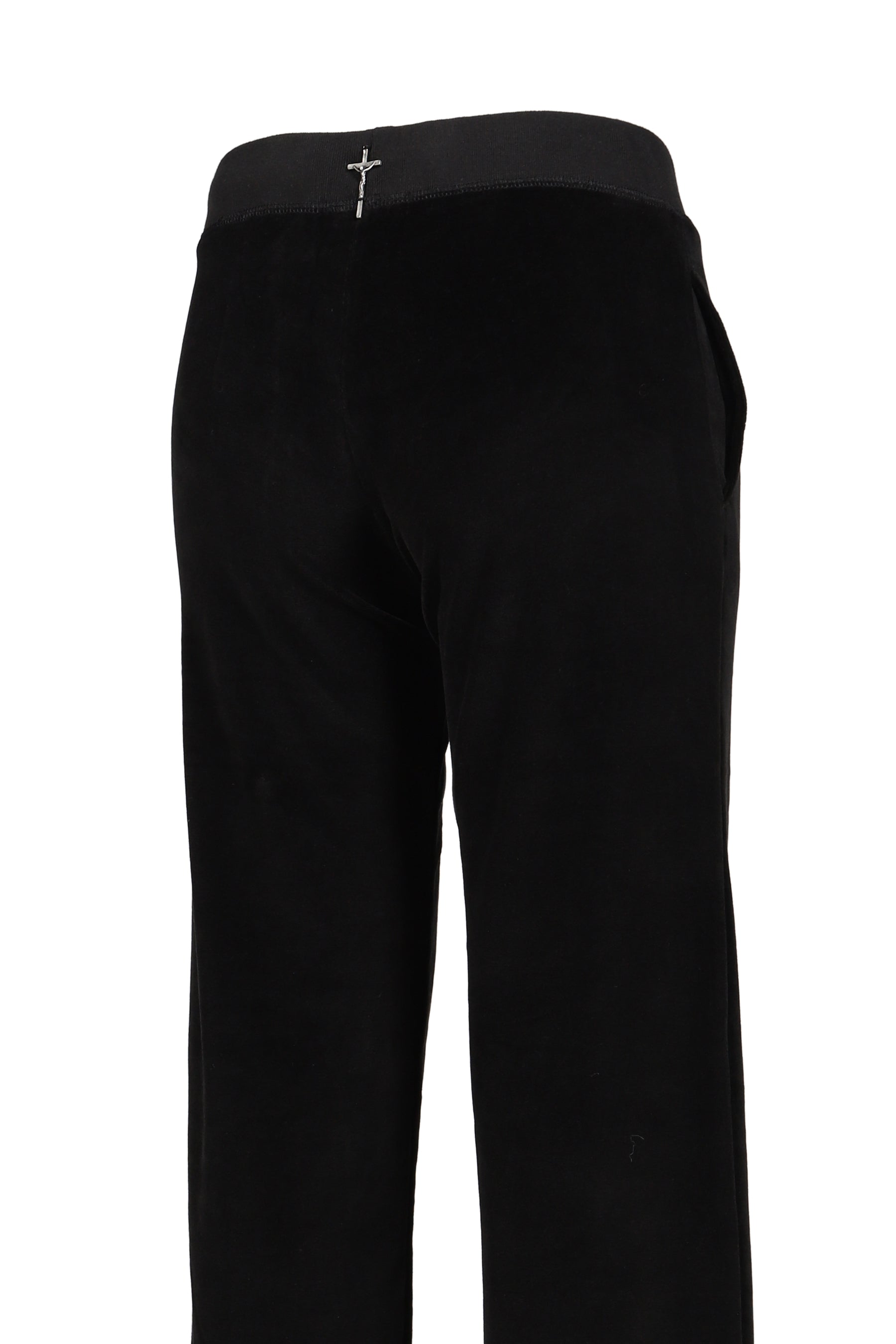 CROSS CHARM VELVET PANTS / BLK
