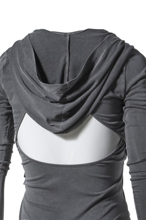 HOODED JERSEY TOP / CHARCOAL