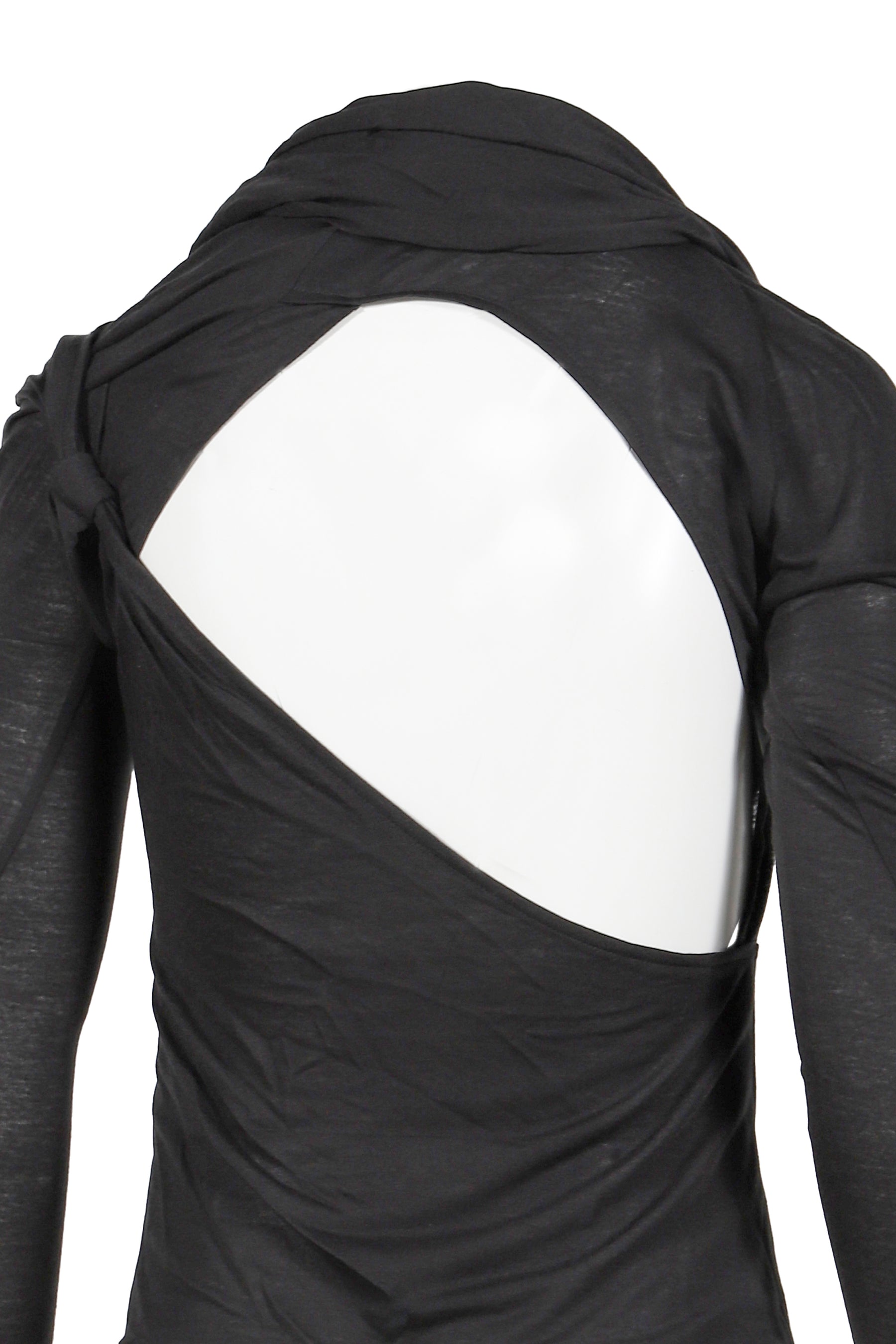 TIED LONG SLEEVE TOP / BLACK 