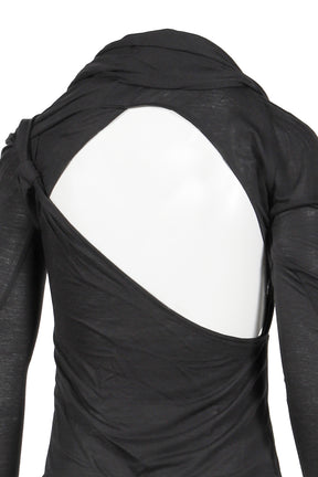 TIED LONG SLEEVE TOP / BLACK 