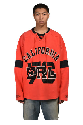 UNISEX RED HOCKEY SWEATSHIRT KNIT / RED