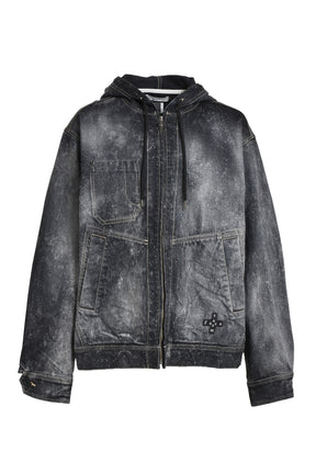 GALAXY DENIM HOODED JACKET / BLK