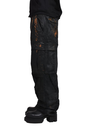 CARGO PANTS / BLK OILSKIN