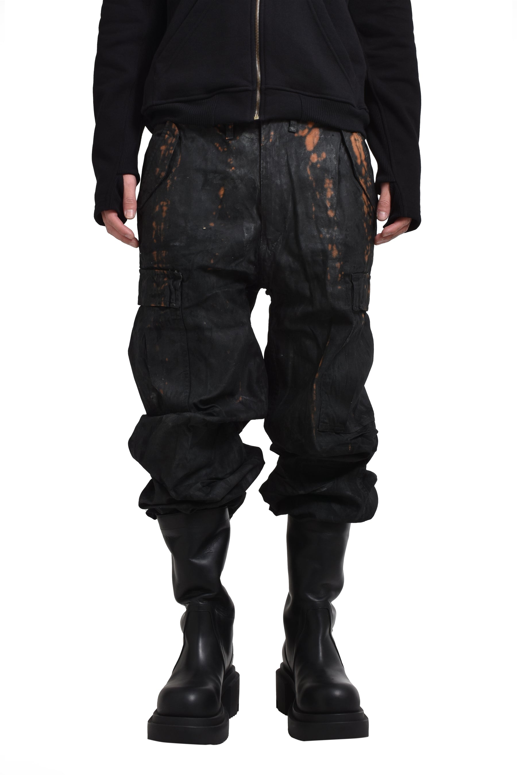 CARGO PANTS / BLK OILSKIN