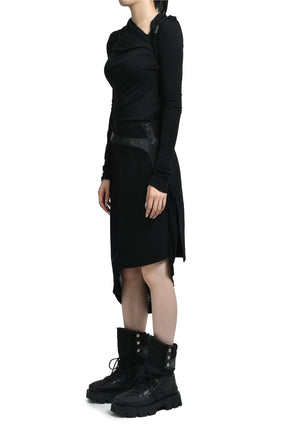 TIED LONG SLEEVE TOP / BLACK 