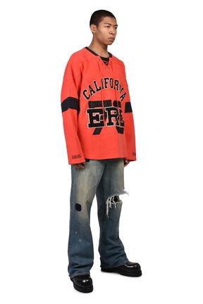 UNISEX RED HOCKEY SWEATSHIRT KNIT / RED
