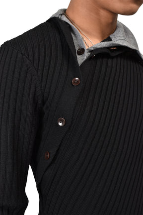ASYMETRICAL TURTLE NECK / BLK