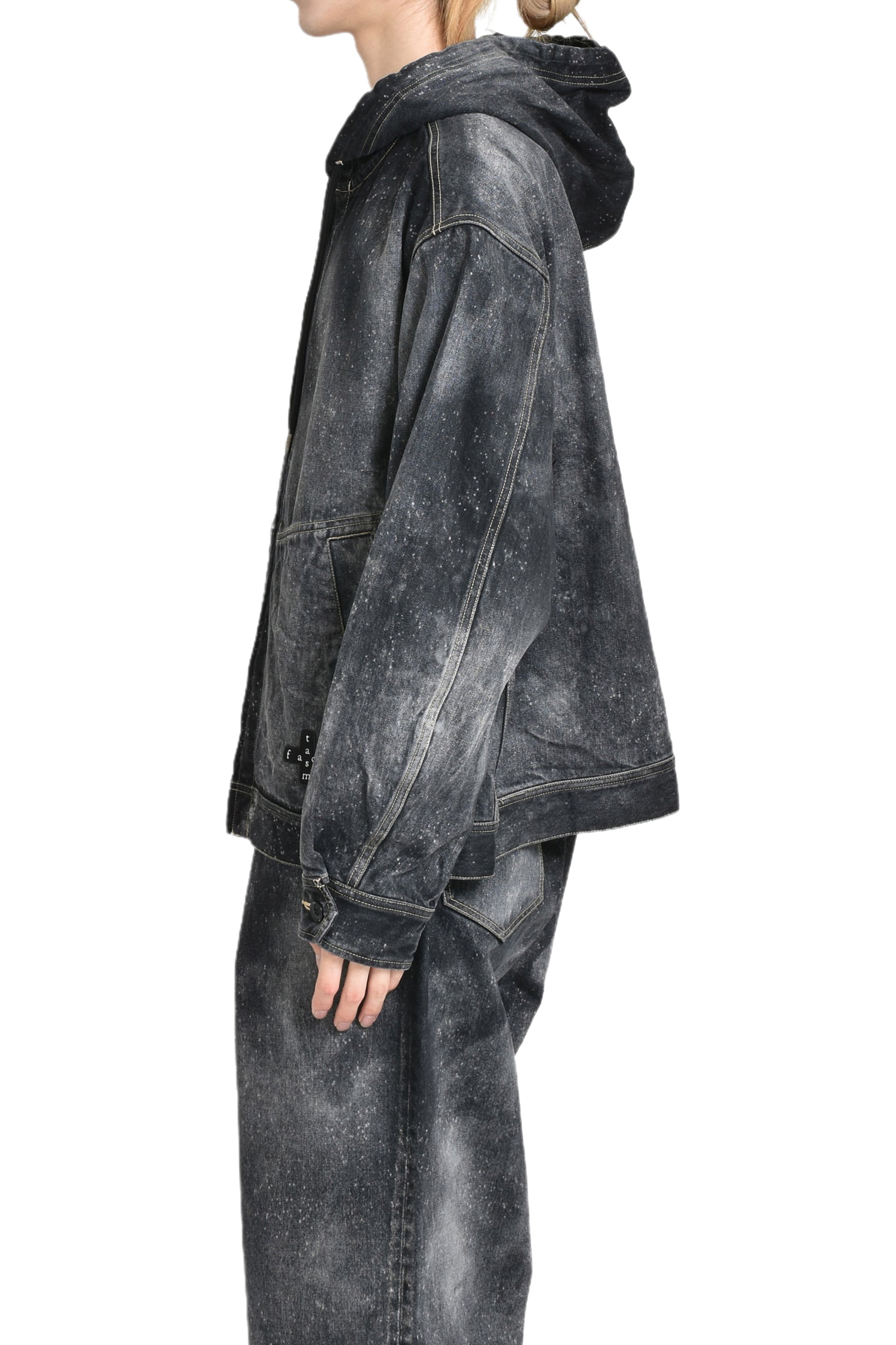 GALAXY DENIM HOODED JACKET / BLK