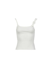 BUCKLE 90'S RIB TANK TOP / WHT