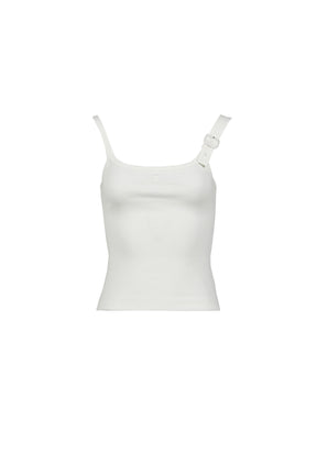 BUCKLE 90'S RIB TANK TOP / WHT