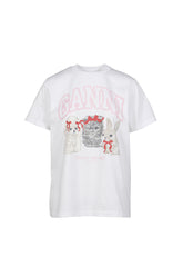 BASIC COTTON JERSEY CUTE ANIMALS / WHT