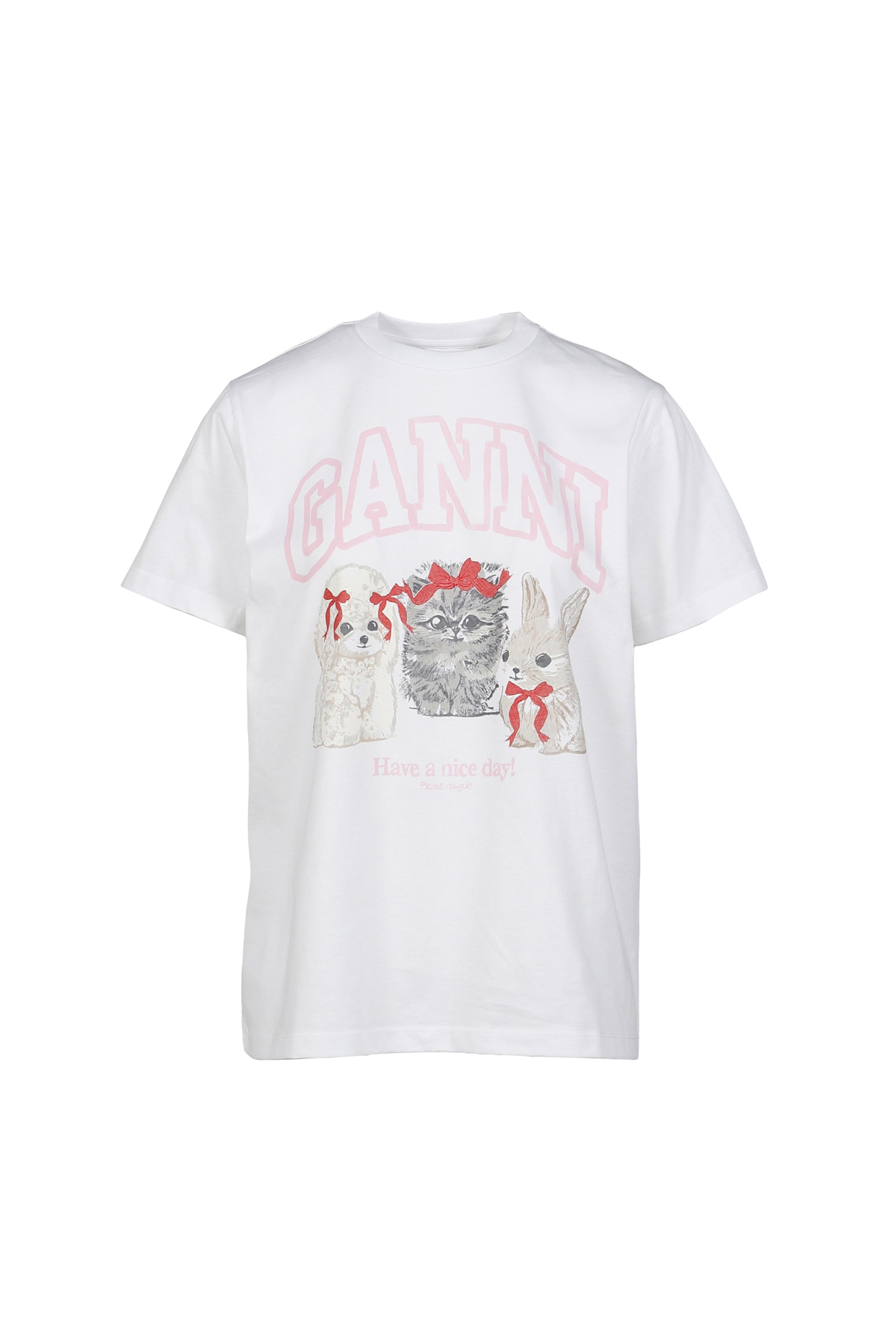 BASIC COTTON JERSEY CUTE ANIMALS / WHT