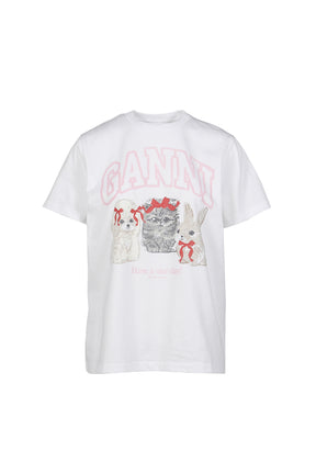 BASIC COTTON JERSEY CUTE ANIMALS / WHT