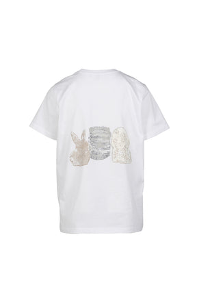 BASIC COTTON JERSEY CUTE ANIMALS / WHT