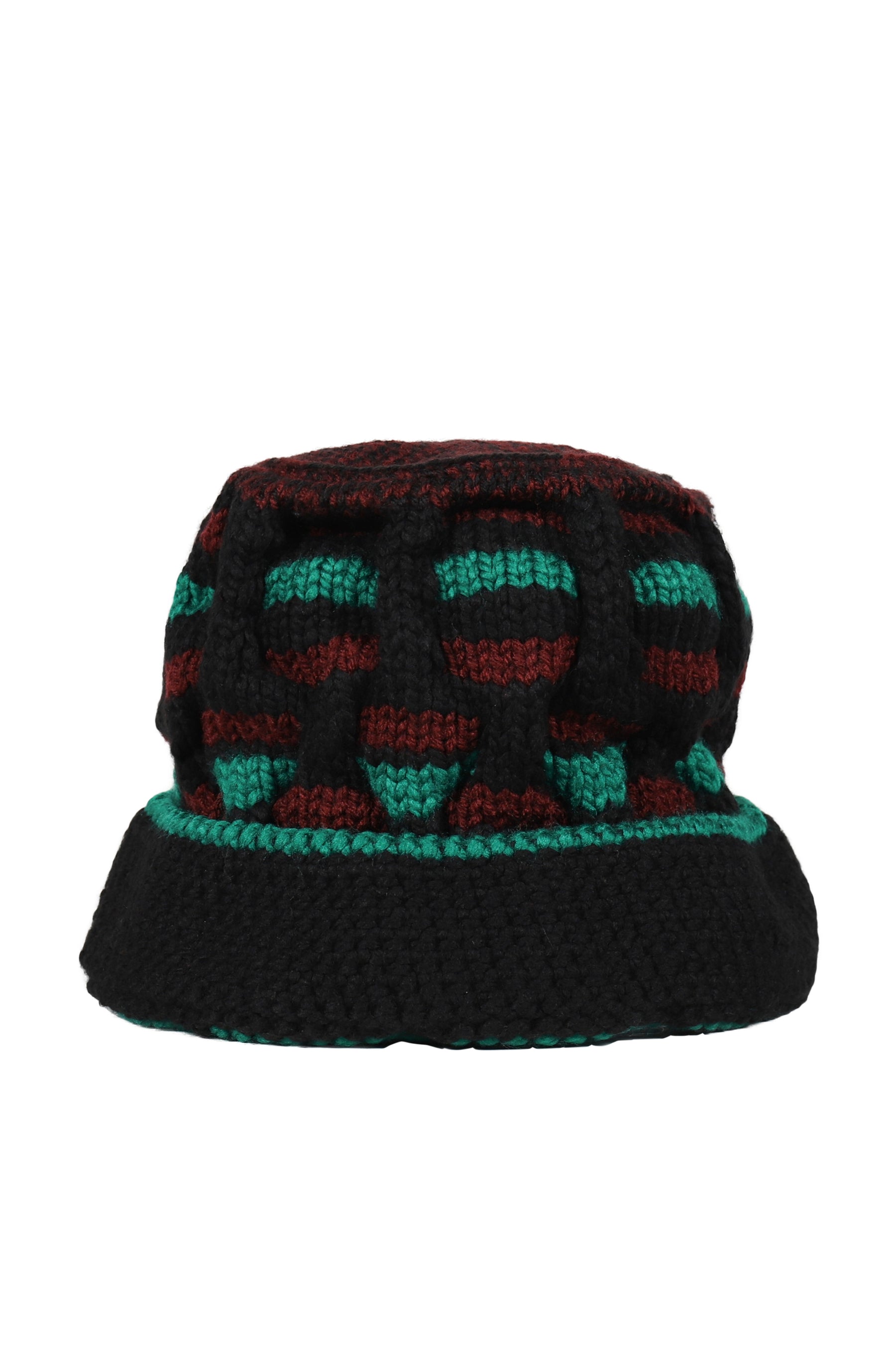HAND KNITTED ROOTS HAT / BLACK 