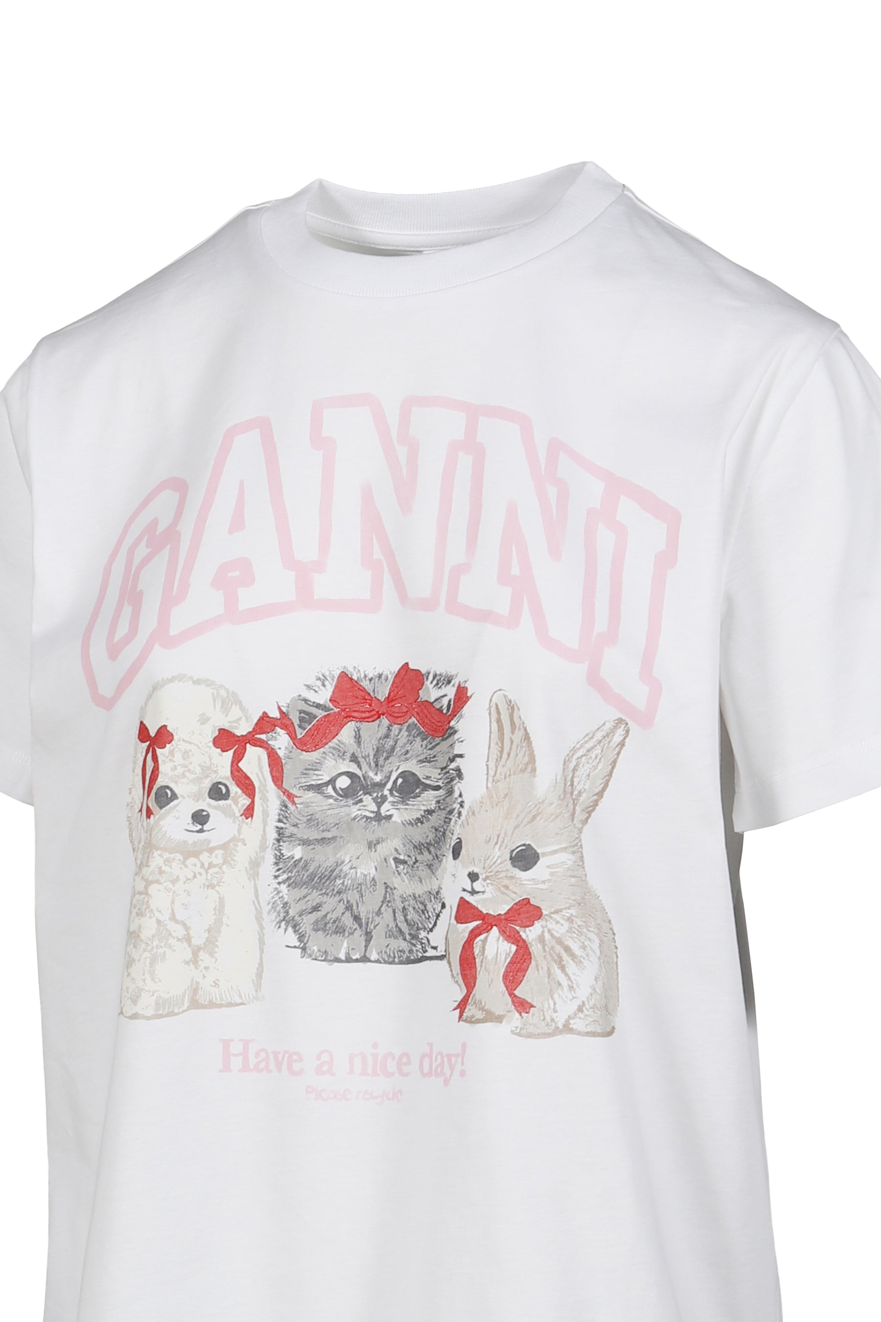 BASIC COTTON JERSEY CUTE ANIMALS / WHT