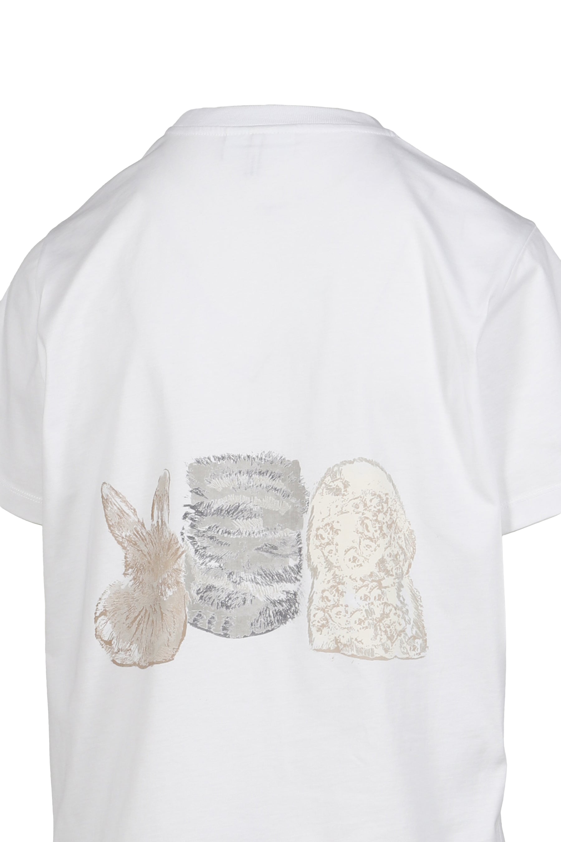 BASIC COTTON JERSEY CUTE ANIMALS / WHT