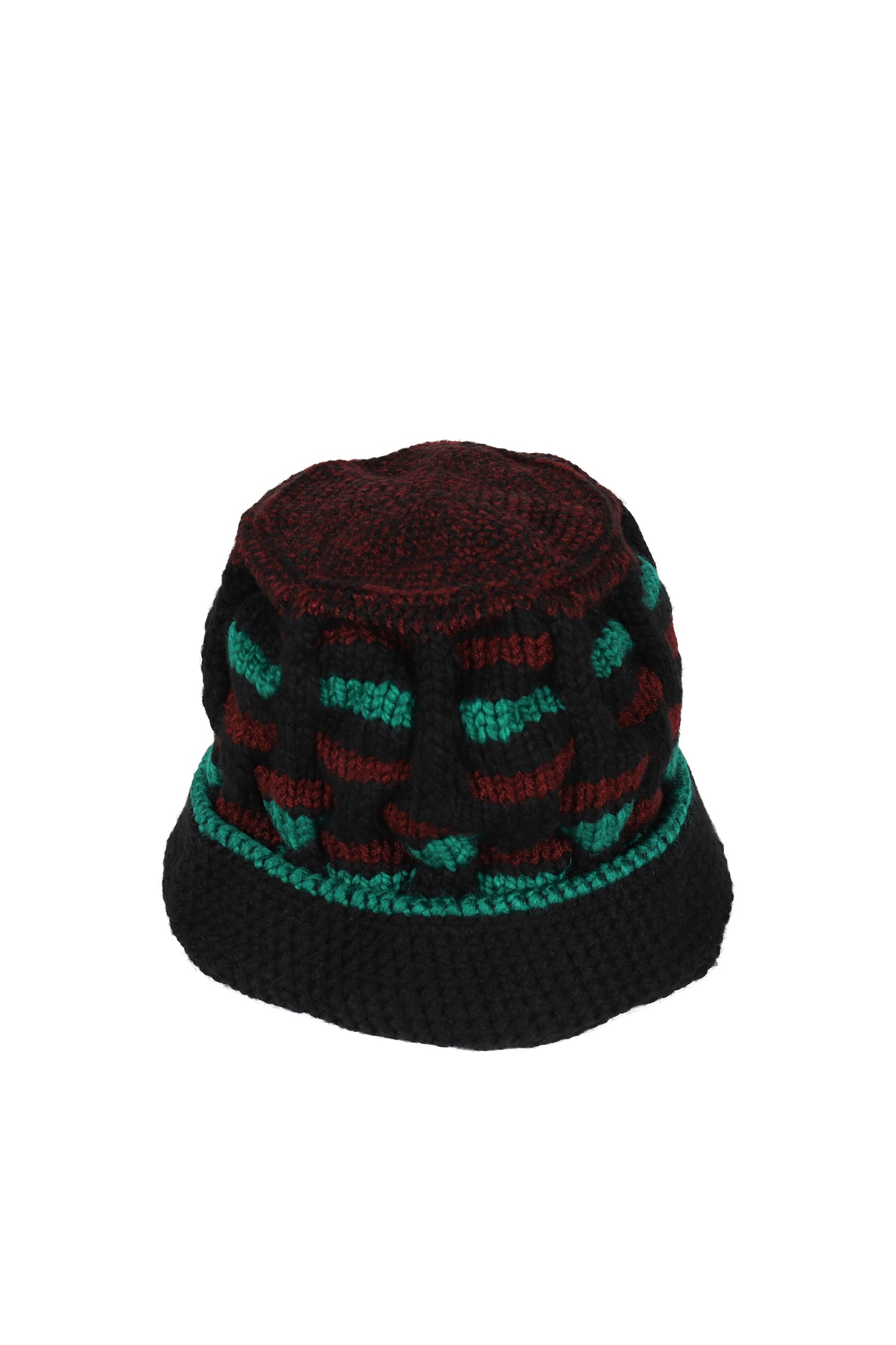 HAND KNITTED ROOTS HAT / BLACK 