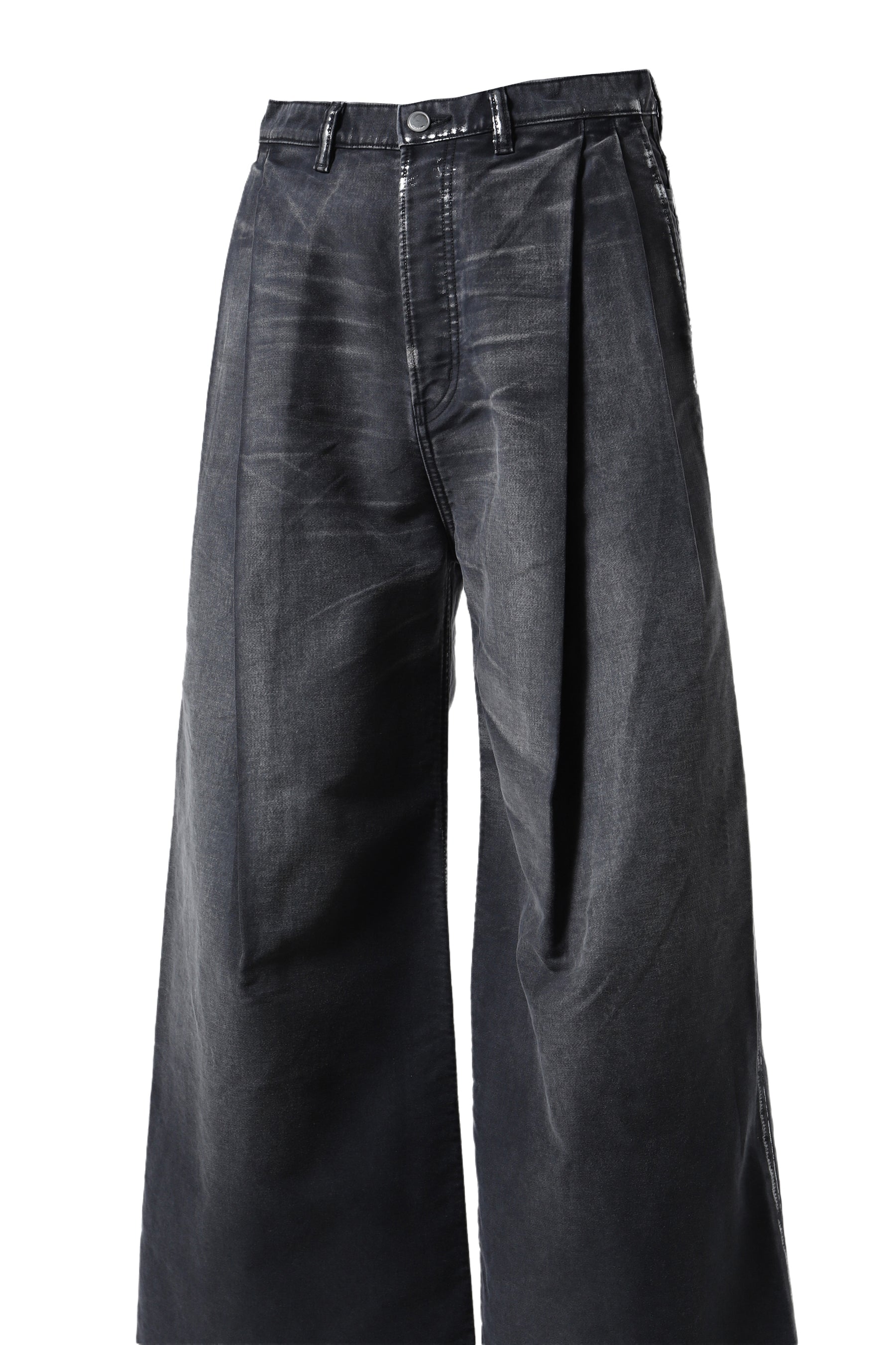 MOLESKINE 2TUCK WIDE BAGGY PANTS .12 / BLK