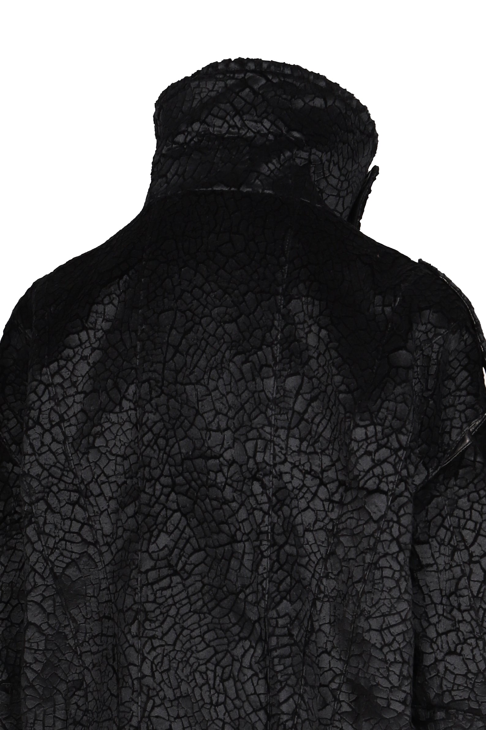 BOYFRIEND MOTO JACKET WITH FUNNEL NECK / BLK