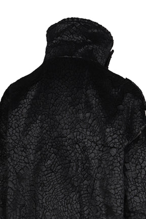 BOYFRIEND MOTO JACKET WITH FUNNEL NECK / BLK