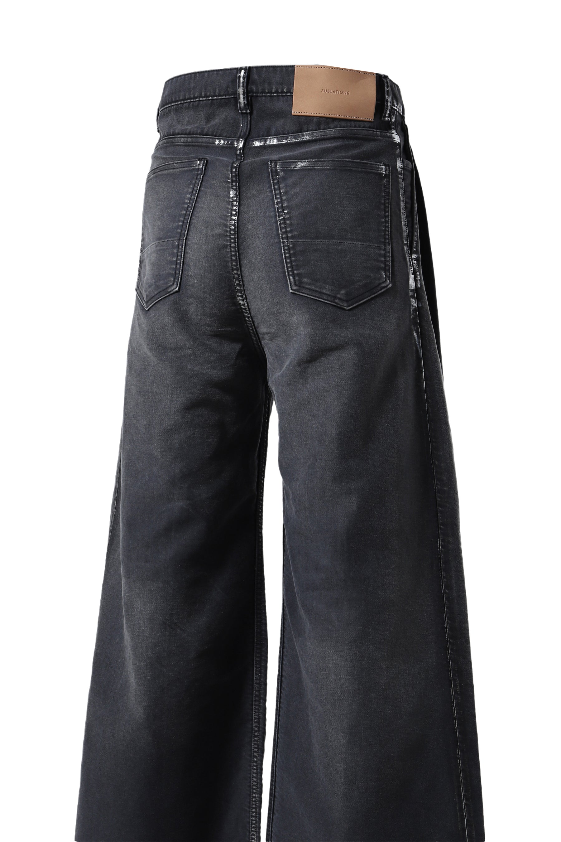 MOLESKINE 2TUCK WIDE BAGGY PANTS .12 / BLK