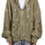 TC DESTROYED KNIT ZIP-UP HOODIE / BEIGE