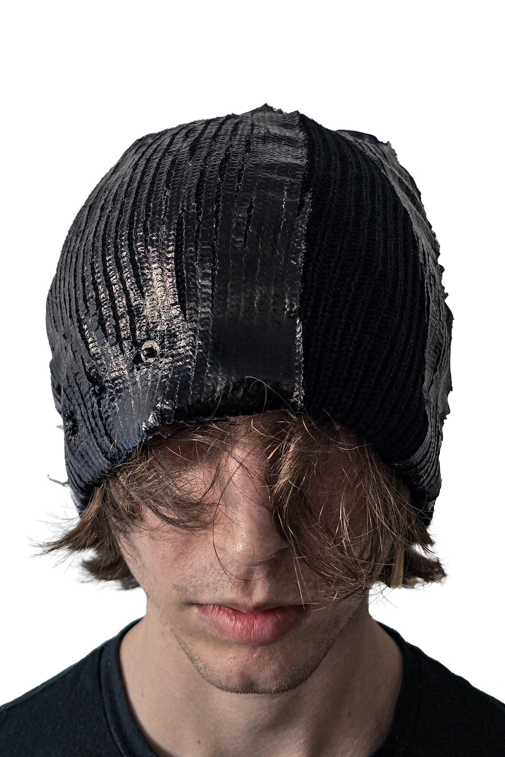 EXCAVATED BEANIE HAT / OIL BLK 