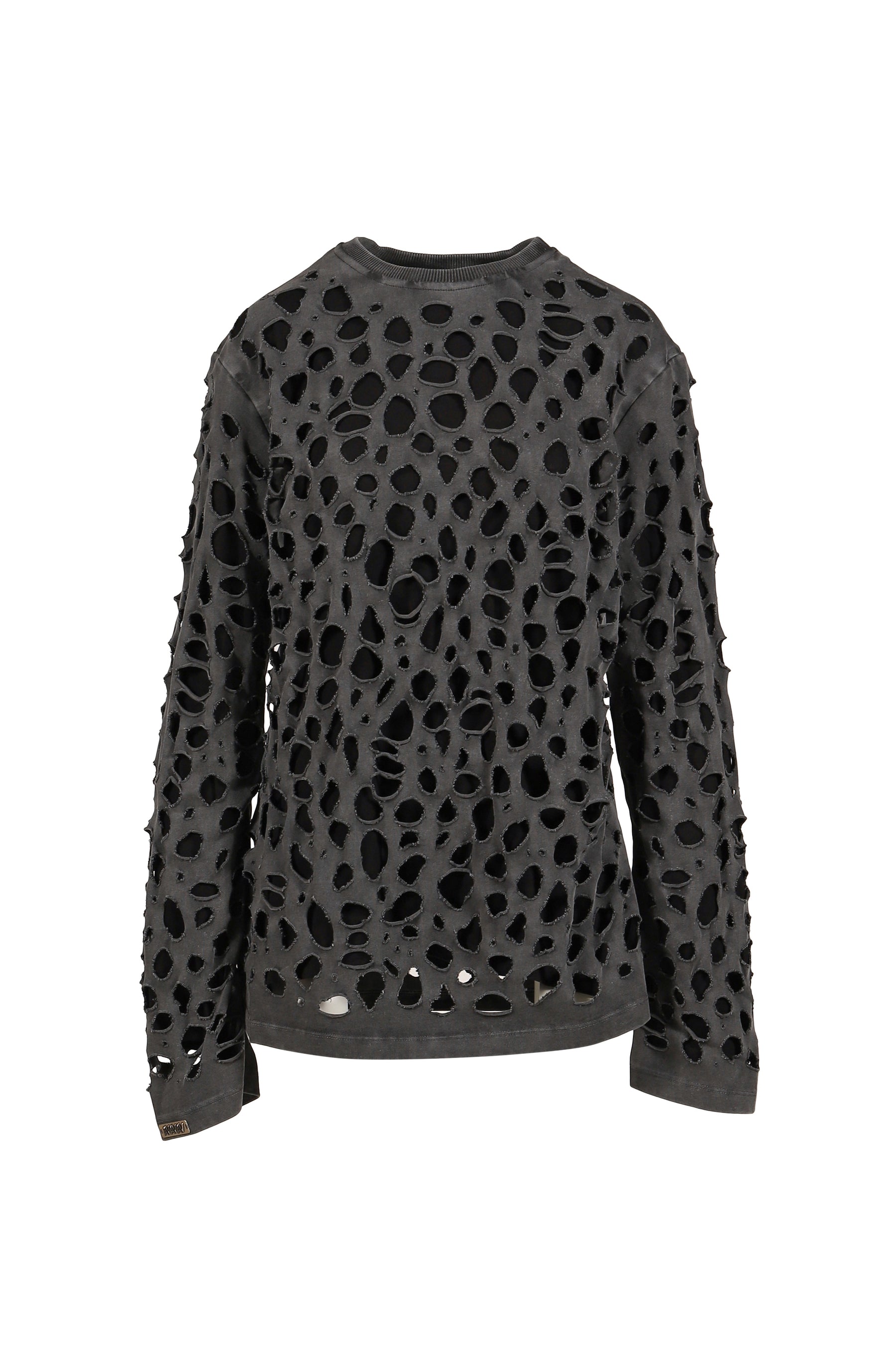 LONGSLEEVE T-SHIRT DISTRESSED BLACK / BLK